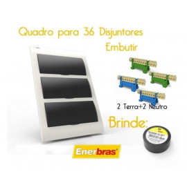 Quadro 36 Disjuntores + 4 Barramento Neutro E Terra - Enerbras